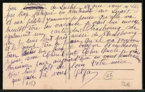 AK Osthoffen /Bas-Rhin, Souvenir avec vues du village et de l`église