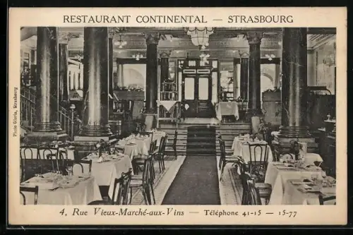 AK Strasbourg, Restaurant Continental, 4 Rue Vieux-Marché-aux-Vins