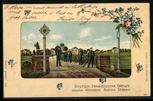 Lithographie Altmünsterol, Deutsch-Französische Grenze