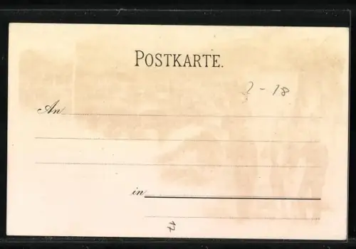 Lithographie Ste. Marie a. M., Vue générale avec soldats et blason des mineurs, Eglise