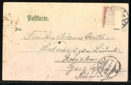 Passepartout-Lithographie Colmar i. E., Rapp-Denkmal, Bezirkspräsidium, Rufacherstrasse