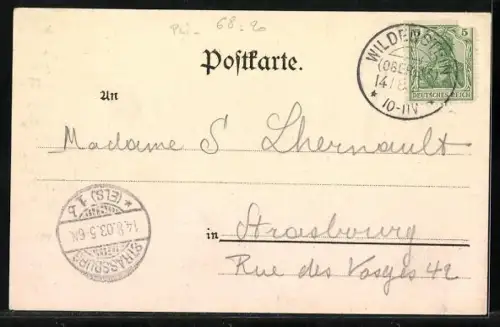 AK Wildenstein, Restaurant zur Sonne, Inh. Hubert Fischer, Kirche u. Rathaus, Wasserfall Heldenbad