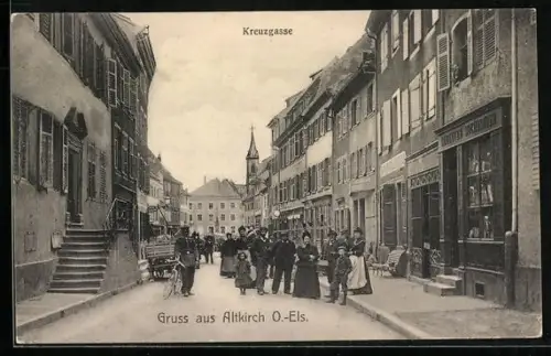 AK Altkirch /O.-Els., Blick in die Kreuzgasse