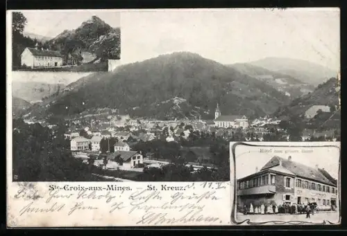 AK Ste.-Croix-aux-Mines, Hôtel zum grünen Baum, Vue panoramique