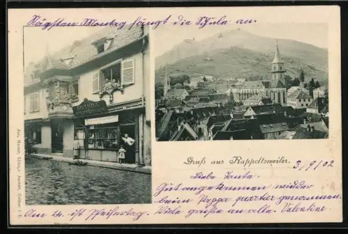 AK Rappoltsweiler, Gasthaus Pfeifferhaus, Vue du village