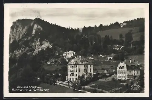 AK Breitenstein am Semmering, Blick auf Kurhaus Weisses Kreuz