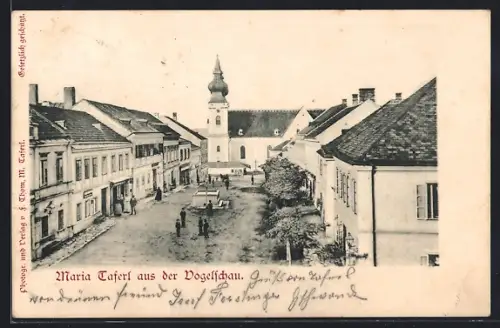 AK Maria Taferl, Ortspartie aus der Vogelschau