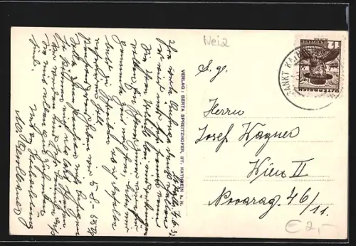 AK St. Kathrein a. H., Teilansicht mit Kirche