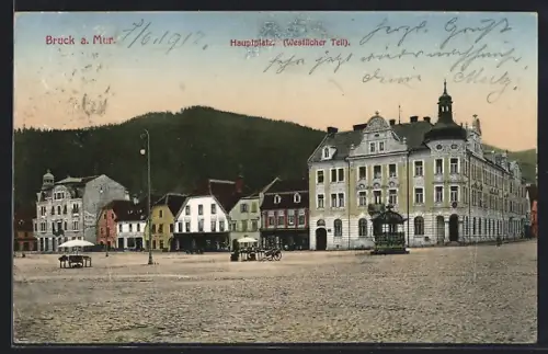 AK Bruck a. Mur, Hauptplatz, Westlicher Teil