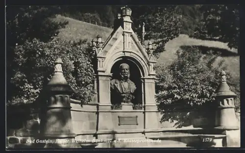 AK Bad Gastein, Kaiser Wilhelm-Denkmal a. d. Kaiserpromenade