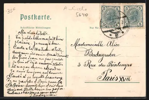 AK Gastein, Badgastein von der Schillerhöhe, oberer & unterer Fall