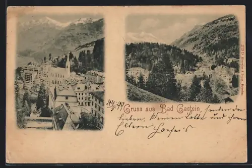 AK Bad Gastein, Ortsansicht mit Kirche