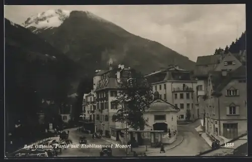 AK Bad Gastein, Partie mit Gasthaus Mozart