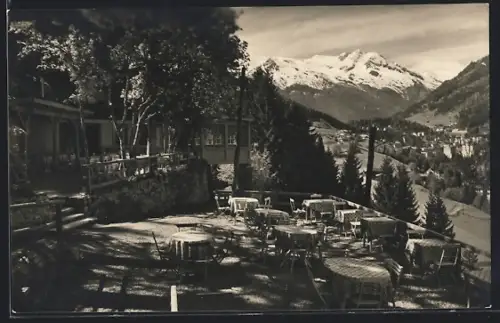 AK Badgastein, Café zur schwarzen Liesl mit Talblick