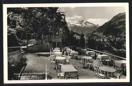 AK Badgastein, Gastwirtschaft Zur schwarzen Liesel, Gartenterrasse