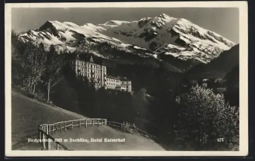 AK Bad Gastein, Hotel Kaiserhof mit Alpen