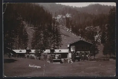 AK Langau, Gasthaus am Berghang