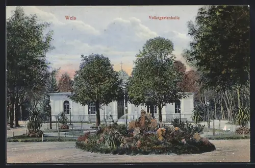 AK Wels, Volksgartenhalle mit Anlage