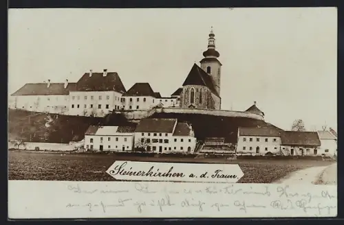 AK Steinerkirchen a. d. Traun, Ortspanorama mit Kirche