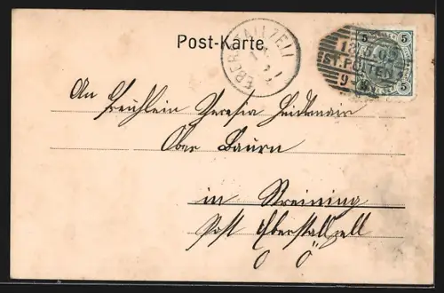 AK St. Pölten, Kremsergasse mit Hotel Kaiserin Österreich aus der Vogelschau