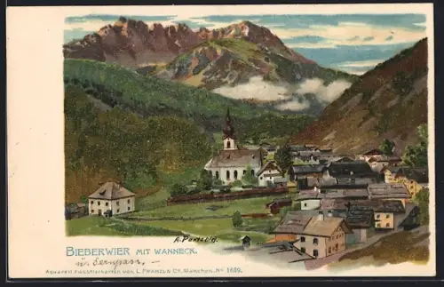 Lithographie Bieberwier, Totalansicht mit Wanneck