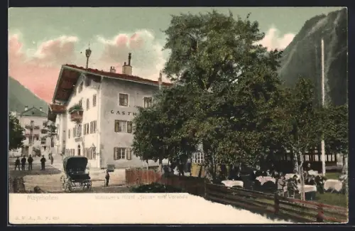 AK Mayrhofen /Tirol, Wildauer`s Hotel Stern mit Veranda