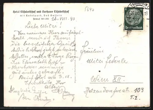 Künstler-AK Badgastein, Hotel Elisabethhof und Kurhaus Elisabethhof mit Strasse und Hotelpark aus der Vogelschau