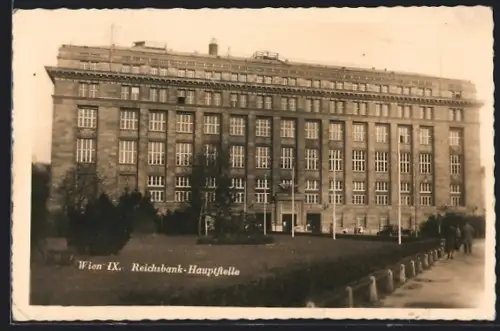 AK Wien, Reichsbank-Hauptstelle mit Zufahrt