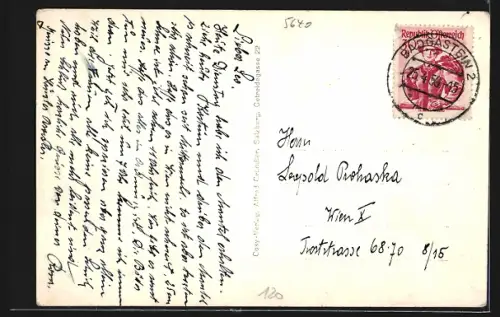 AK Badgastein, Oberes Badgastein, Strassenpartie mit Bergspitze