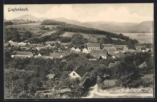 AK Grafenbach, Gesamtansicht mit Fernblick aus der Vogelschau