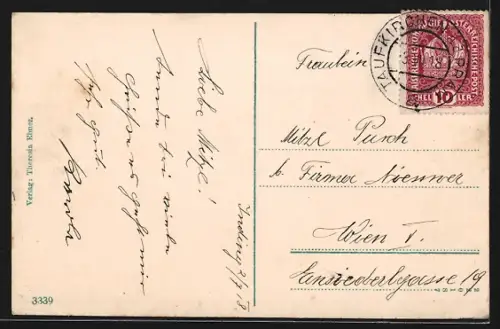 AK Taufkirchen /Ob.-Oest., Uferpartie an der Flussbrück beim Ortseingang