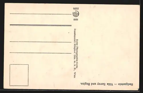 AK Badgastein, Villa Savoy und Regina