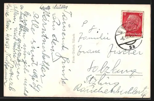 AK Villach, Parkhotel, Kärntnerstübchen, Innenansicht