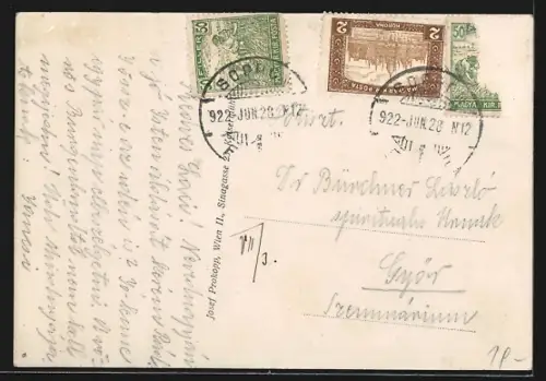 AK Gerersdorf /Burgenland, Gemischtwaren A. Bresowich, Ortsansicht mit Kirche