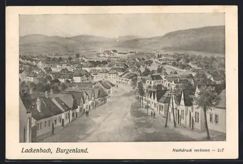 AK Lackenbach, Ortsansicht aus der Vogelschau