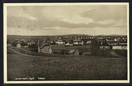 AK Lackenbach /Burgenland, Totalansicht von einer Wiese aus