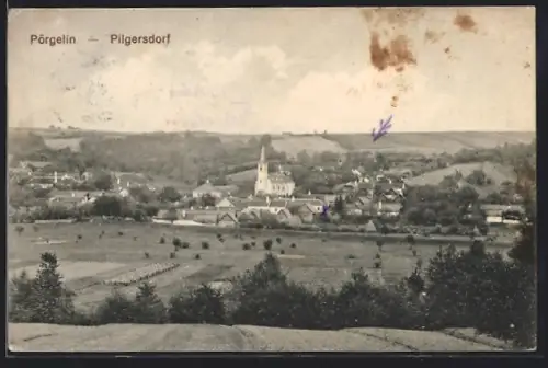 AK Pilgersdorf, Totalansicht vom Berg aus