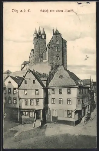 AK Diez a. d. L., Schloss mit altem Markt
