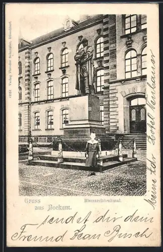 AK Bochum, Bismarckdenkmal im Ort
