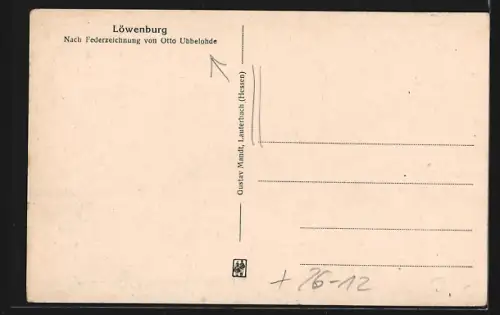 Künstler-AK Otto Ubbelohde: Lauterbach /Hessen, Löwenburg