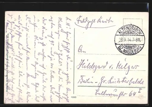 Künstler-AK Altengrabow, Truppenübungsplatz aus der Vogelschau