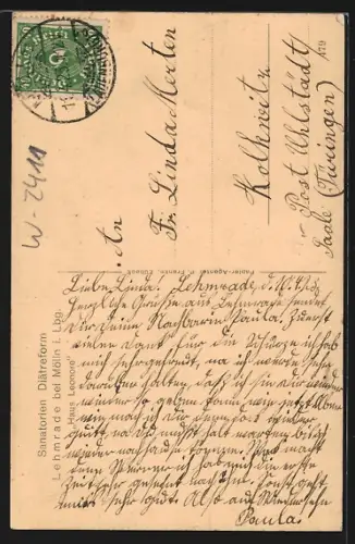 AK Lehmrade bei Mölln, Sanatorium Diätreform Haus Leonore