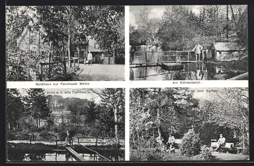 AK Ratzeburg i. Lbg., Gasthaus zur Farchauer Mühle, Alte Tuchfabrik, Mühlenteich