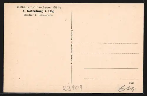 AK Ratzeburg i. Lbg., Gasthaus zur Farchauer Mühle, Alte Tuchfabrik, Mühlenteich