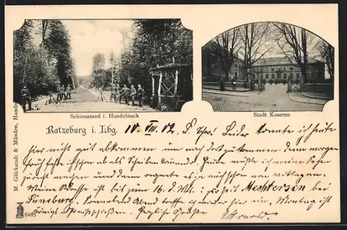 AK Ratzeburg i. Lbg., Schiessstand i. Hundebusch, Stadt-Kaserne