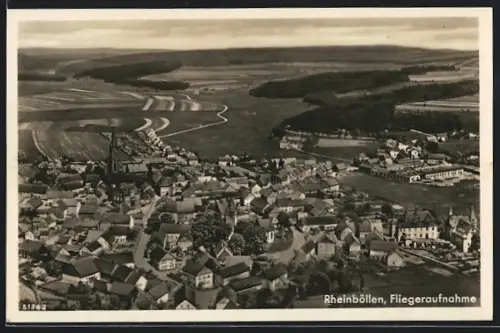 AK Rheinböllen, Gesamtansicht, Fliegeraufnahme