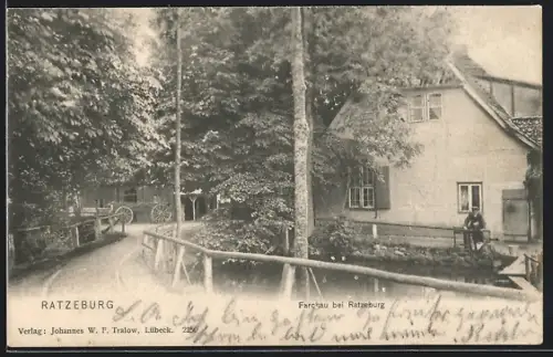 AK Farchau bei Ratzeburg, Ortspartie mit Brücke