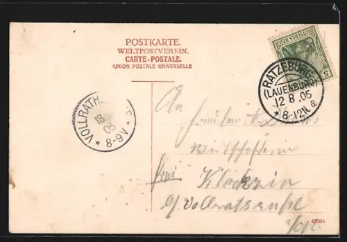 AK Farchau bei Ratzeburg, Ortspartie mit Brücke