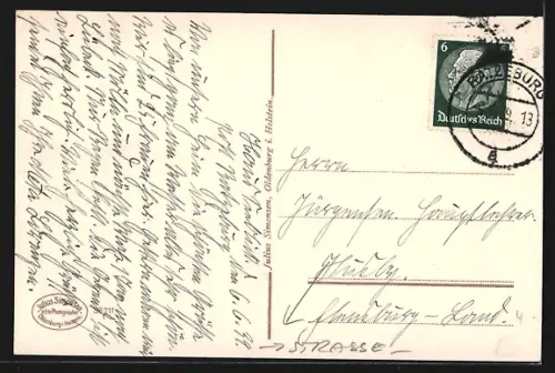 AK Ratzeburg i. Lbg., Strassenpartie am Hotel St. Georgsberg