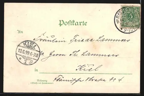 Lithographie Ratzeburg, Panorama, Seepartie bei Mondschein, Uferpartie